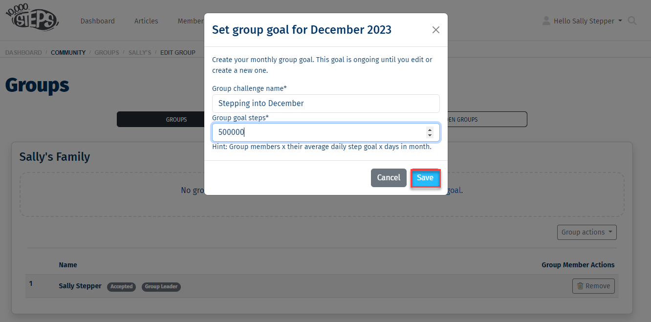 7. Setting group goal