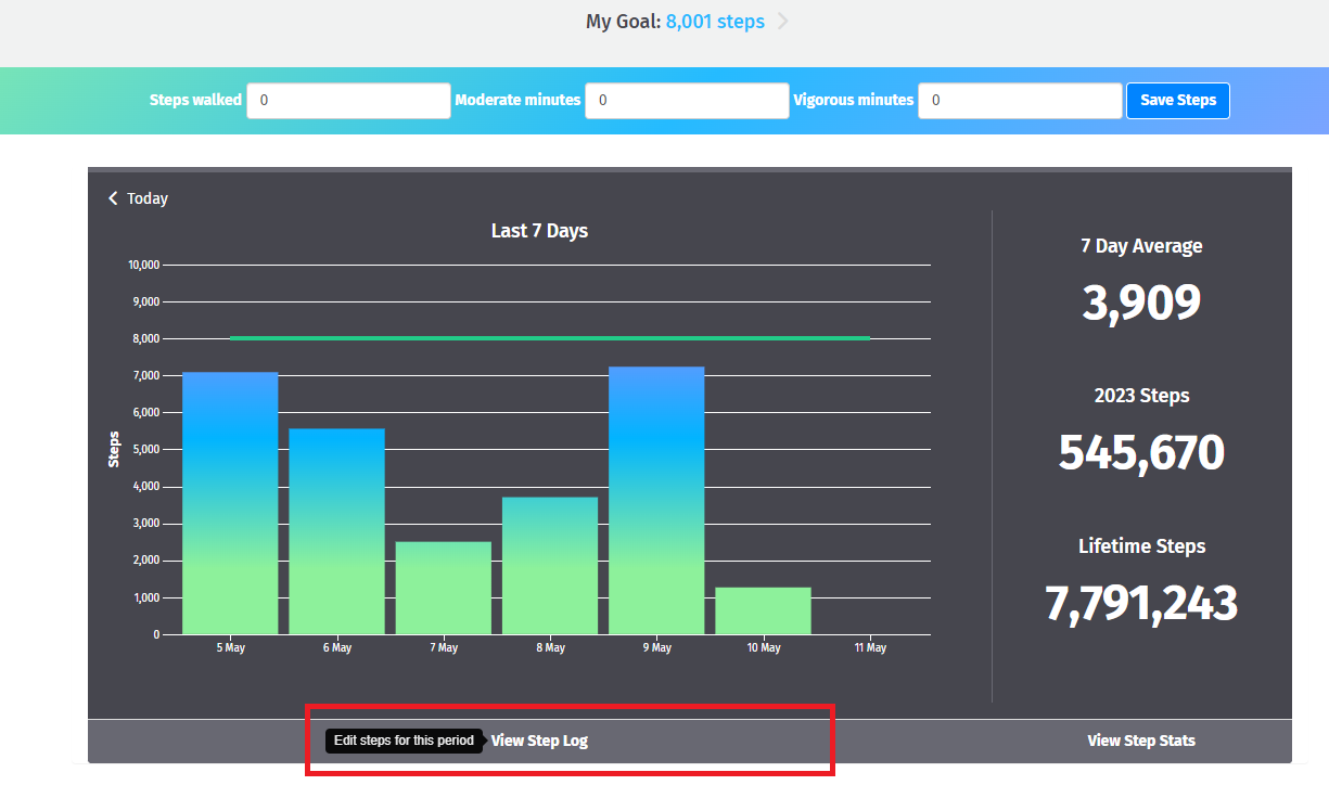 Updated View Step Log 2023 Website