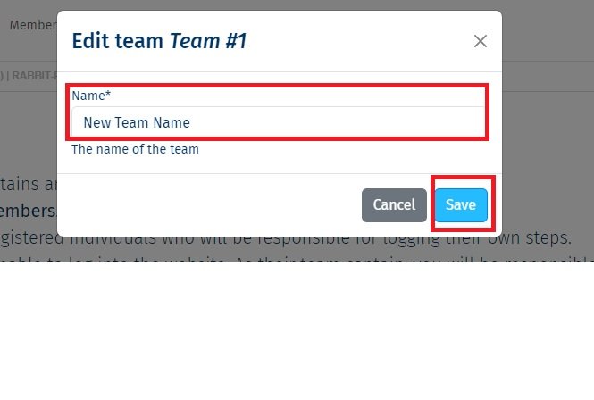 team captian update team name 5